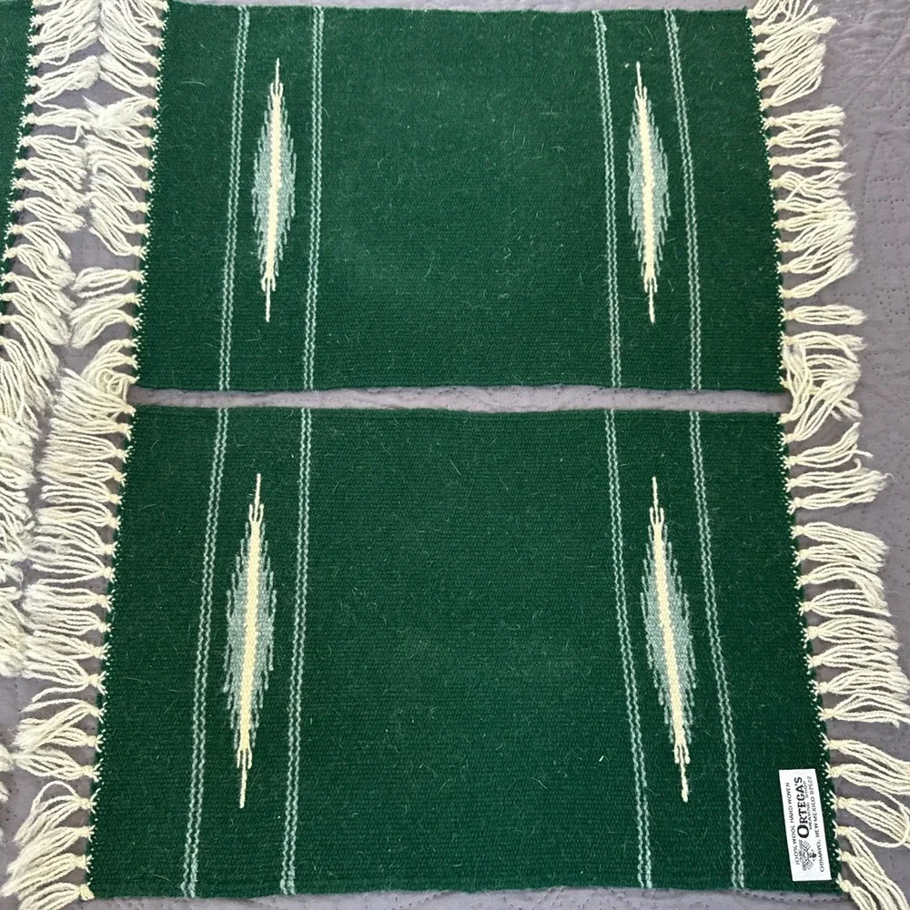 4 VTG Ortega's Chimayo Handwoven Wool Southwest Table Place Mat 11x16